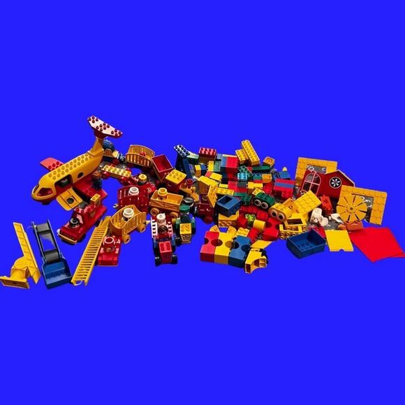 Huge Vintage Duplo Train, Circus, Airplane, Tractors People, Animals & Blocks